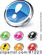 Poster, Art Print Of Digital Collage Of Shiny Colored And Chrome Exclamation Point Website Buttons