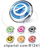 Digital Collage Of Shiny Colored And Chrome Prohibited Website Buttons