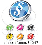 Poster, Art Print Of Digital Collage Of Shiny Colored And Chrome Paragraph Website Buttons