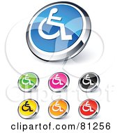 Poster, Art Print Of Digital Collage Of Shiny Colored And Chrome Handicap Website Buttons