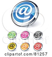 Digital Collage Of Shiny Colored And Chrome At Symbol Website Buttons