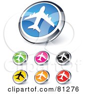 Poster, Art Print Of Digital Collage Of Shiny Colored And Chrome Airplane Website Buttons
