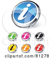 Digital Collage Of Shiny Colored And Chrome Information Website Buttons