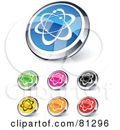 Poster, Art Print Of Digital Collage Of Shiny Colored And Chrome Atom Website Buttons