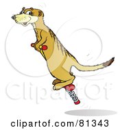 Poster, Art Print Of Meerkat Bouncing On A Pogo Stick