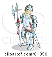 Poster, Art Print Of Happy Knight In Silver Armor