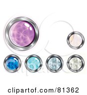 Royalty Free RF Clipart Illustration Of A Digital Collage Of Colorful Reflective App Buttons With Chrome Trim