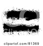 Royalty Free RF Clipart Illustration Of A Digital Collage Of Black Grungy Splatter Text Boxes Version 2