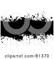 Royalty Free RF Clipart Illustration Of A Black Grungy Splatter Text Box Version 2