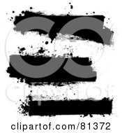Royalty Free RF Clipart Illustration Of A Digital Collage Of Black Grungy Splatter Text Boxes Version 1
