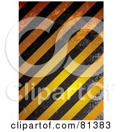 Poster, Art Print Of Grungy Background Of Orange And Black Grunge Warning Stripes