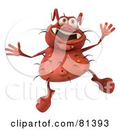 Royalty Free RF Clipart Illustration Of A 3d Rodney Germ Character Jumping Happily