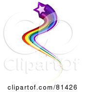 Poster, Art Print Of Purple Star With A Curvy Rainbow Trail