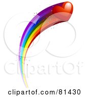 Royalty Free RF Clipart Illustration Of A Red Heart With A Rainbow Trail