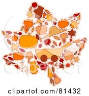 Royalty Free RF Clipart Illustration Of A Collage Of Fall Items Forming A Left