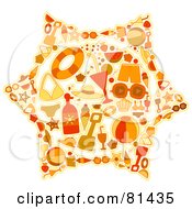 Royalty Free RF Clipart Illustration Of A Collage Of Summer Items Forming A Sun