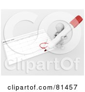 Royalty Free RF Clipart Illustration Of A 3d White Character Circling A Day On A December Calendar