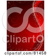 Royalty Free RF Clipart Illustration Of A Red Floral Background Bordered With Stars And Waves