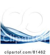 Royalty Free RF Clipart Illustration Of A Blue Swooshy Liquid Wave by KJ Pargeter