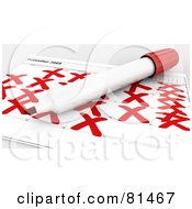 Royalty Free RF Clipart Illustration Of A Red Marker Resting On A December Calender With Crossed Out Days