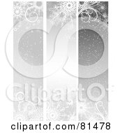 Poster, Art Print Of Digital Collage Of Three Silver Christmas Winter Banners