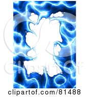 Royalty Free RF Clipart Illustration Of A Border Of Blue Plasma Around White Space by Arena Creative