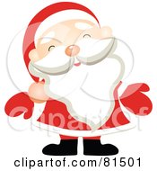 Poster, Art Print Of Jolly Santa Wearing Red Mittens