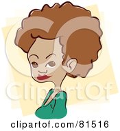 Royalty Free RF Clipart Illustration Of A Pretty African American Woman In A Green Shirt
