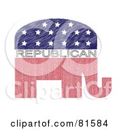 Poster, Art Print Of Red White And Blue Republican Elephant - Version 5