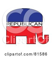 Poster, Art Print Of Red White And Blue Republican Elephant - Version 1