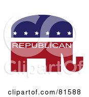 Poster, Art Print Of Red White And Blue Republican Elephant - Version 4