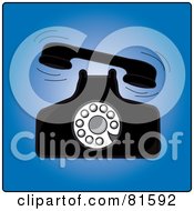 Royalty Free RF Clipart Illustration Of A Vintage Ringing Rotary Desk Telephone by Pams Clipart