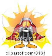 Clipart Picture Of A Pepper Shaker Mascot Cartoon Character Dressed As A Super Hero
