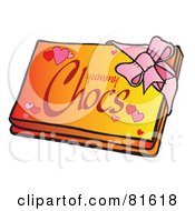 Royalty Free RF Clipart Illustration Of A Pink Ribbon Around A Box Of Valentines Day Chocolates by Snowy