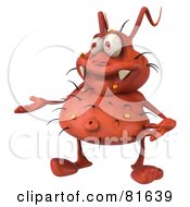 Royalty Free RF Clipart Illustration Of A 3d Rodney Germ Character Gesturing And Facing Left