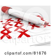 Royalty Free RF Clipart Illustration Of A 3d Marker Resting On Top Of A Christmas Countdown Calendar