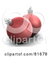 Royalty Free RF Clipart Illustration Of Two 3d Red Christmas Balls With A Matte Finish