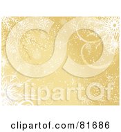 Royalty Free RF Clipart Illustration Of A Golden Winter Background Of Snowflakes