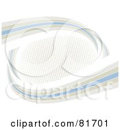 Royalty Free RF Clipart Illustration Of A Brown Gray And Blue Ribbon Circling A Center Of Halftone Dots