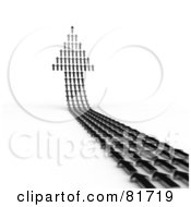 Royalty Free RF Clipart Illustration Of A 3d Arrow Made Of Tiny Arrows Curving Upwards
