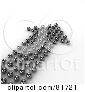Royalty Free RF Clipart Illustration Of A 3d Arrow Formed Of Reflective Silver Balls by stockillustrations
