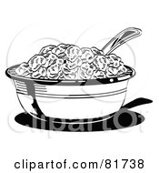 Poster, Art Print Of Black And White Bowl Of Cereal With A Spoon