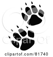 Poster, Art Print Of Black Wolf Footprint Tracks