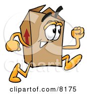 Cardboard Box Mascot Cartoon Character Running