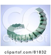 Royalty Free RF Clipart Illustration Of A Spiral Staircase Of Green Book Steps by Mopic