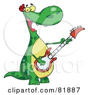 Poster, Art Print Of Singing Guitarist Dinosaur