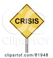 Royalty Free RF Clipart Illustration Of A Yellow Crisis Warning Sign by oboy