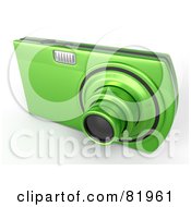 Metallic Green Point And Shoot 3d Camera