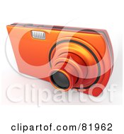 Metallic Orange Point And Shoot 3d Camera