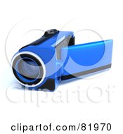 Poster, Art Print Of Blue 3d Handy Video Camera With A Pop Out Screen